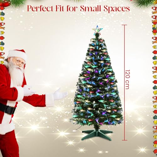 Green Christmas tree Fibre Optic tree Colour changing multicolour with stand free standing Artificial Xmas Tree with Star Topper Holiday Decoration for Home, Office & Parties (120CM (4 FEET)) - Image 4