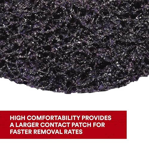 Image of 3M Scotch-Brite Clean and Strip XT Pro Disc, XO-DC, SiC Extra Coarse, T27, 4-1 /2 in x 5 /8 inch-11, Silicon Carbide Cuts Aggressively and Leaves a Fine Finish, Resists Loading, Purple