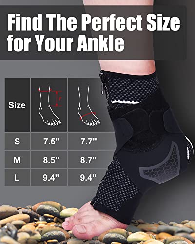 Pacearth Ankle Brace For Plantar Fasciitis Relief, Ankle Support With Compression Straps For Women And Men, Adjustable Strap For Sprain, Heel Spurs And Tendonitis Recovery, 1 Brace And 0 Straps, M #TOP5