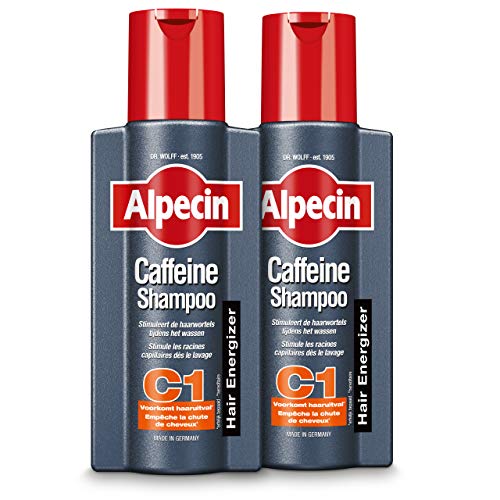 Alpecin Caffeine Shampoo C1, 2 x 250 ml - Voorkomt haaruitval - Stimuleert de haarwortels tijdens het wassen