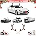 Christmas In July Decorations, Premium July Christmas Car Reindeer Antlers & Nose, Window Roof-Top & Front Grille Rudolf Reindeer Kit, Jingle Bell Christmas Decorations for Cars SUV Van Truck