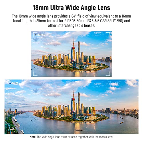 image for NEEWER 40.5mm HD Wide Angle Lens Compatible with Sony ZV-1F ZV-E10 A50