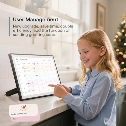 Image of Digital Calendar, Smart WiFi Electronic Calendar&Chore Chart, IPS Touch Screen HD Display for Family Schedules, Share Moments Instantly from Anywhere (Black, 10.1)