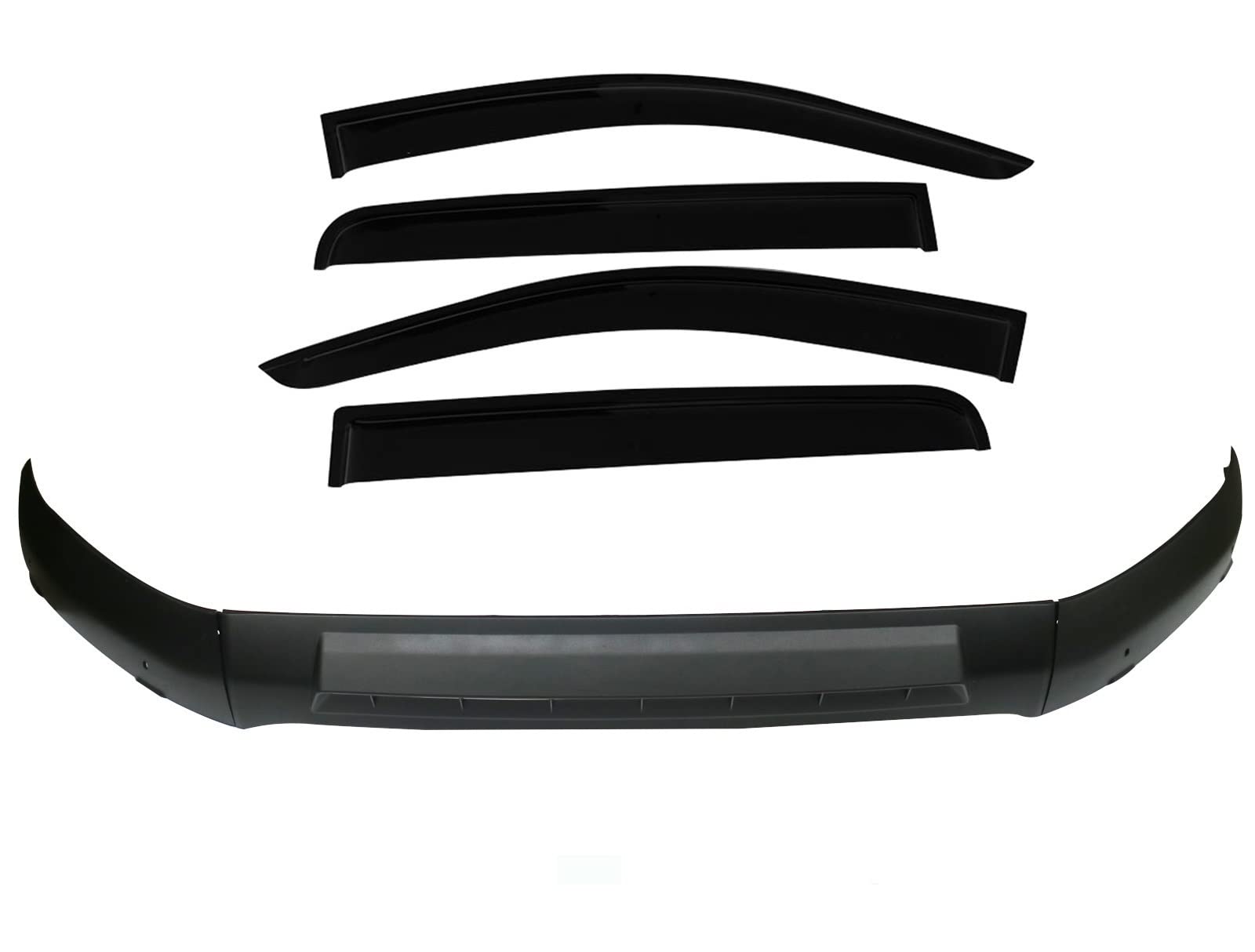 Déflecteurs d'air et protection capot noir mat pour Ford Ranger 2015-2022