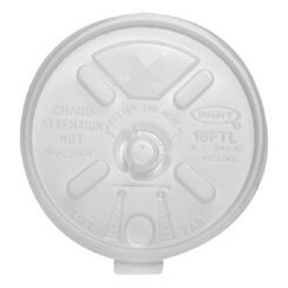 DARTContainer, Inc. (16FTLS) Lid Styrofoam w/straw 16oz 1000/Ca