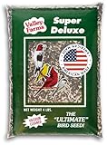 Valley Farms Super Deluxe Wild Bird Food for Outside feeders - 0% fillers - Loads of Sunflower Seed - w/Peanut kernels -Feed More Birds w/Less Seed (4 LBS)