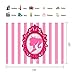 VIDMOT Pink White Stripes Backdrop Doll Head Photo Frame Glamour Girl Photography Background Christmas Party Decor 7x5ft Pink Party Backdrop Photo Booth Banner for Cake Table Supplies LSVV1009