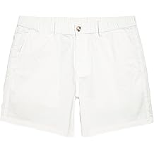 maamgic Mens Classic Fit 5" Cotton Casual Khaki Shorts with Multi-Pocket | Elastic Waistband, 5-Pocket Design, Soft Cotton, Stretch, Breathable, Casual Style, Daily Wear, Golf, Walking, Summer