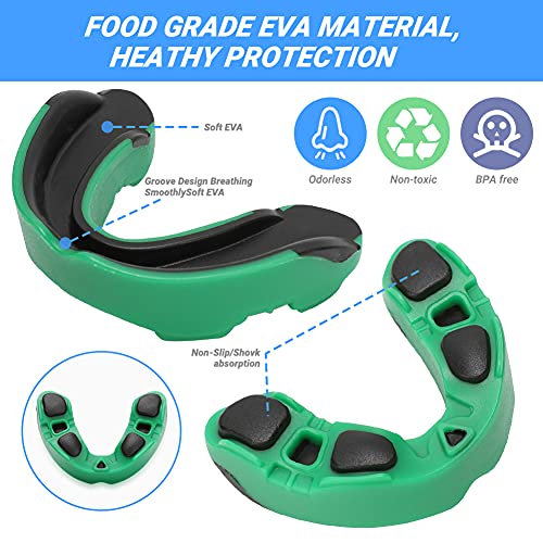 Number-one 3 Pack Soft Mouth Guard, Professional Sports Mouthguard for Boxing, Jujitsu, MMA, Football, Basketball, Hockey, Karate, Rugby Teeth Armor to Protect Braces for Adult & Youth