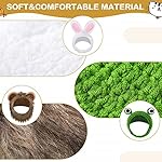 Weewooday 5 Pcs Cat Adorable Costume Bunny Hat with Ears Funny Mane Cat Hat for Pets and Small Dogs Kitten Puppy Party Costume Accessory Headwear(Lion, Frog, Rabbit, Sunflower, Banana) - Image 2