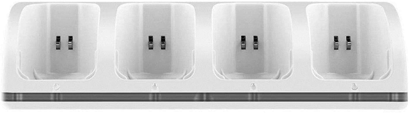 HOBBYTECH Quadruple Port de Chargement avec indicateur LED 4 en 1 Chargeur Compatible pour Nintendo Wiimote Station avec 4 Batteries Rechargeables - Blanc
