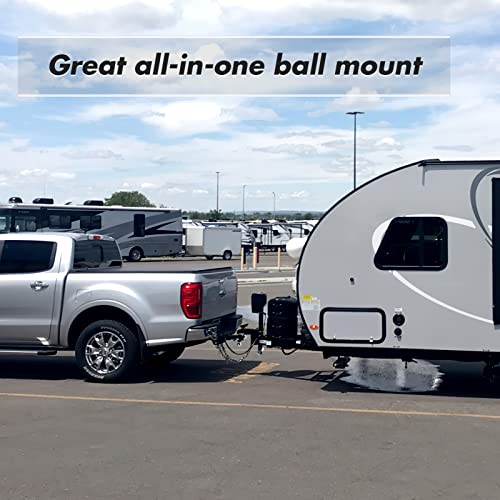Pliosaur Tri Ball Hitch With Hook&Pin,Ball Size 1-7/8"Ball Hitch, 2" And 2-5/16"Trailer Ball Fit 2 Inch Receiver,Howllow Shank Tow Hitch,Black #TOP3