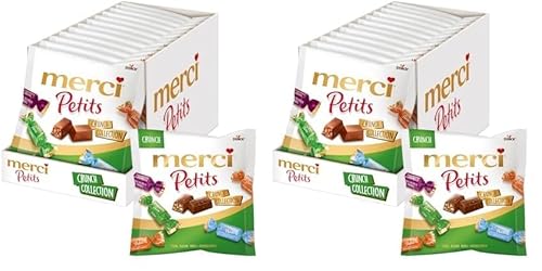 merci Petits Crunch Collection – 2 x 12 x 125g (24 x 125g) – Mix aus nicht gefüllten und gefüllten Schokoladen-Spezialitäten merci Petits Crunch Collection – 2 x 12 x 125g (24 x 125g) – Mix aus nicht gefüllten und gefüllten Schokoladen-Spezialitäten