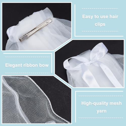 FREEBLOSS 2 Stück Hundehochzeitskleid Mit Schleife Hochzeitsschleier Hundehochzeitsoutfit Hunde Tutu Für Große Hunde Hochzeitskleid Für Hunde Weibliches Brautkostüm Haustier Hochzeitsschleier