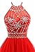 Ellames Women's Beaded Halter Homecoming Dress Short Tulle Prom Dress