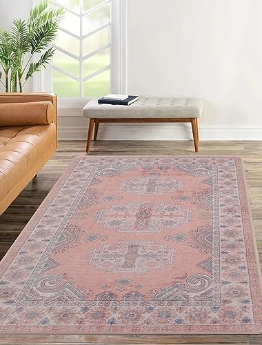 Area Rugs Machine Washable : 3x5ft Stain Resistant Throw Rug Entryway Runner Non Skid Laundry Floor Mat Under Desk Carpet Entry Rug Boho for Inside House Bedside Kitchen Hallway Foyer