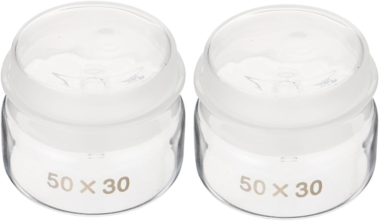 2pcs Glass Weighing Bottles with Lids, 50x30mm Low-form Laboratory Sampling Jars for Chemistry Experiments and Lab Weighing Holder