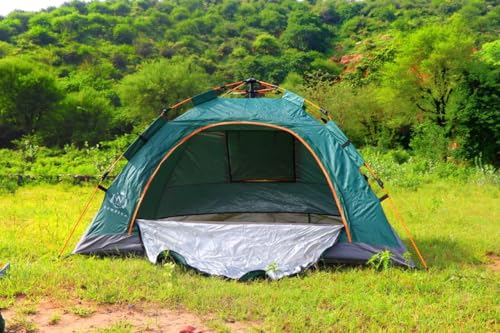 Image of Outdoor Captain Tent Water-Resistant Portable Instant Camping Tent for 1-2 Person Tent (Green)