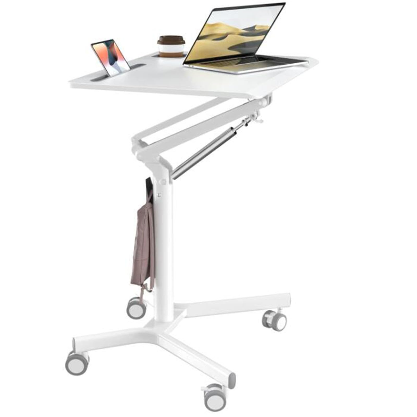 Scrivania Portatile per Laptop Sit-to-Stand da 28 Pollici, postazione di Lavoro per Laptop, postazione di Lavoro Sit Stand con Ruote in Altezza, postazione di Lavoro ergonomica per Computer