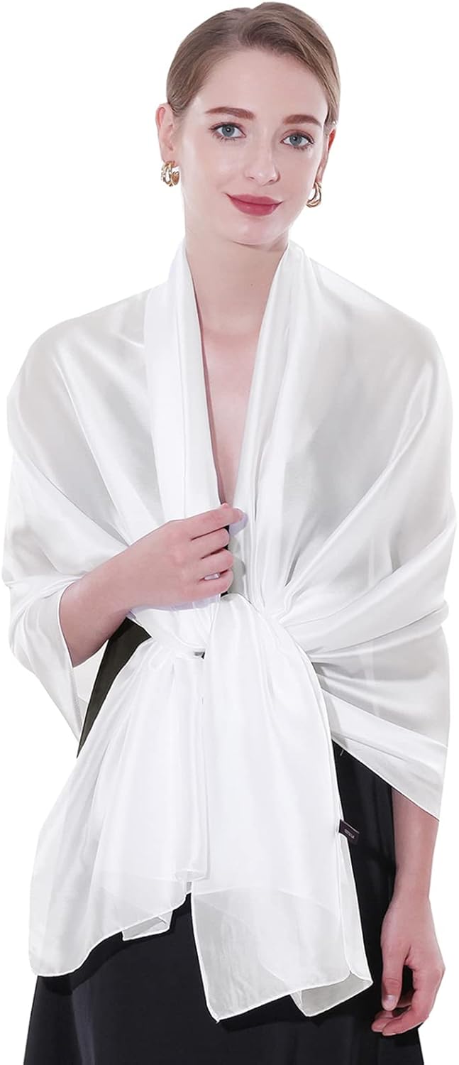 Womens Scarf Pashmina Shawls and Wraps for Evening Dresses Like Chiffon Silk Scarf for Bridal Weddings - Image 6