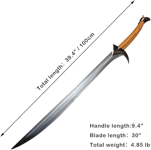 Miniatura 2 de FITCOS Espada orcrista de Thorin de acero inoxidable de 39.4 pulgadas para regalo, cosplay, colección
