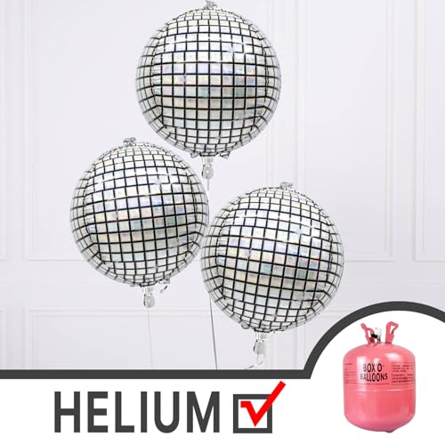 Image of PartyWoo Silver Foil Balloons 6pcs Large Round Giant Jumbo 4D Balloons