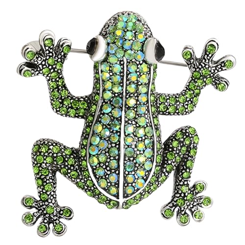 Broche grenouille en strass, le cadeau idéal pour la fête des mères ou un anniversaire de mariage.