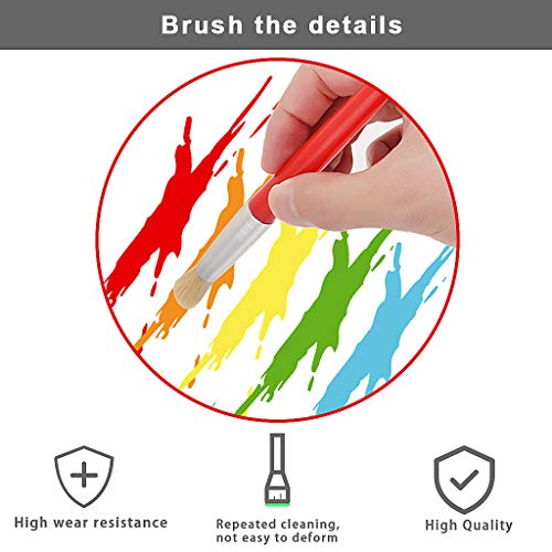 JCF Kids Paint Brushes,4 PCS Painting Brushes Set Flat Tip with Plastic Handle and Hog Bristles Painting Brushes,Multi Color Paint Brushes for Kids Beginners Art Supplies 5 JCF Kids Paint Brushes,4 PCS Painting Brushes Set Flat Tip with Plastic Handle and Hog Bristles Painting Brushes,Multi Color Paint Brushes for Kids Beginners Art Supplies - Image 5