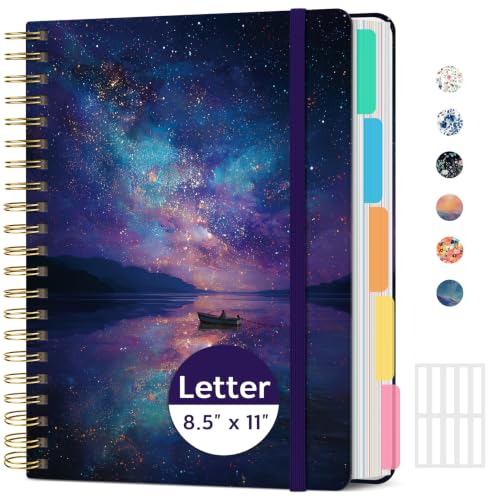 Taja Large Spiral Notebooks for Work 5 Subject with Removable Dividers