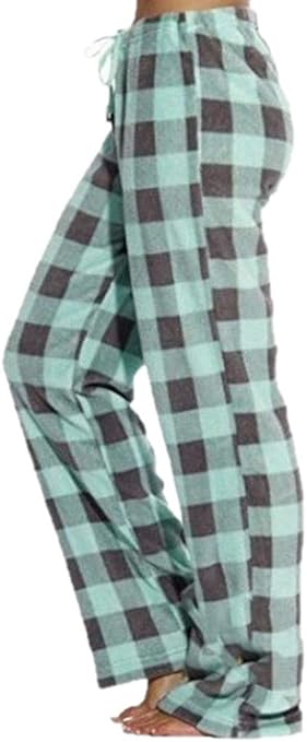 Geruite pyjamabroek met elastische taille, huisbroek, wijde pijpen, lange geruite pyjamabroek, huisbroek, pyjamabroek, geruit, wijde pijpen, broek, rood, blauw, geruite pyjamabroek, G-geel, S