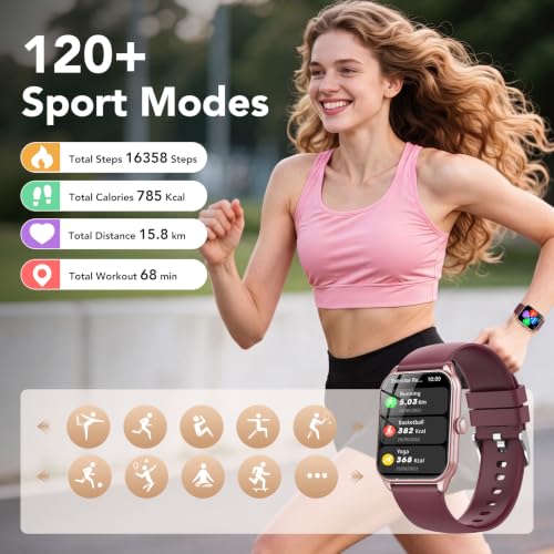 IKT Smartwatch Damen Herren, 1.83" HD Smart Watch, 120+ Modi, Fitness Tracker mit Bluetooth Telefonie… – Ansicht 4