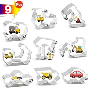 SYOSIN Ausstechformen Kindern Baby Party Auto Plätzchenausstecher Set – 10 Stück Plätzchen Ausstecher aus Edelstahl Perfekt für Keks, Brot, Sandwiches, Käse