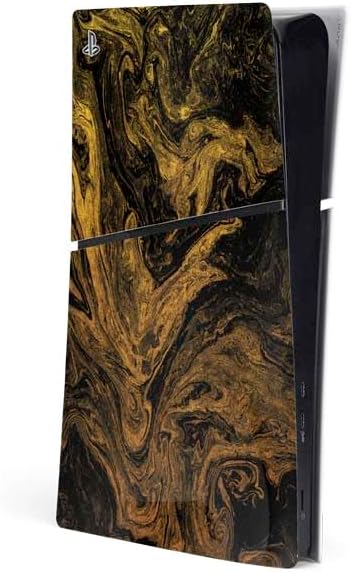 Skinit Decal Gaming Skin Compatible with PS5 Slim Digital Edition Console - Crystal Black Design