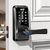 Smart Door Lock Set for Front Door, Zowill 7-in-1 Fingerprint Deadbolt with App Control, Keyless Ent
