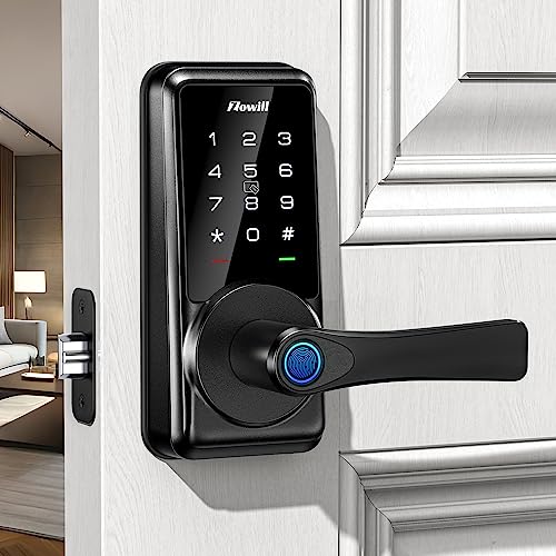 Smart Door Lock Set For Front Door, Zowill 7-In-1 Fingerprint Deadbolt With App Control, Keyless Entry Door Lock With Handle, Biometric, Auto Lock, Easy Installation, For Home, Office And Airbnb #TOP4