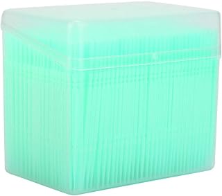 Double Head Teeth Toothpick, Box Oral Care Floss Pick Dental Plastic Cleaning Toothpicks Cotton Swabs Tooth Sticks Interdental Brush Stick Soft (Apple green)