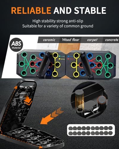 24-In-1 Push Up Board,Portable Pushup Bars for Men, Muscle Max Press Up Boards,Tetachable Gym Home Exercise Board,Multi-function Push-Up Stand,Home Workout Equipment with Resistance Bands - Image 2