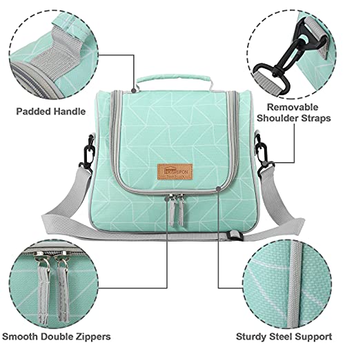Buringer Homespon Insulated Lunch Bag Fashionable Cooler Tote Reusable Lunch Box Container With Shoulder Strap For Work Picnic Or Travel (Geometry Green) #TOP2