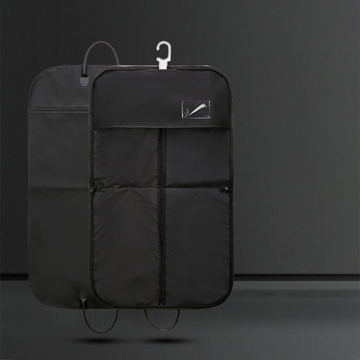 DOITOOL Porta Abiti Pieghevole Portatile Oxford Nero Doppio Manico, Custodia per Abiti e Cappotti per Viaggi e Uso Business