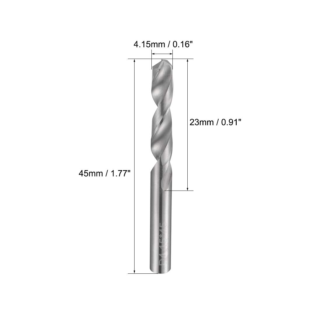 2 Forets En Carbure Monobloc 4.15mm - Pour Acier Inox, Alliés Durs, Acier Trempé Jusqu'à 50 HRC - 7