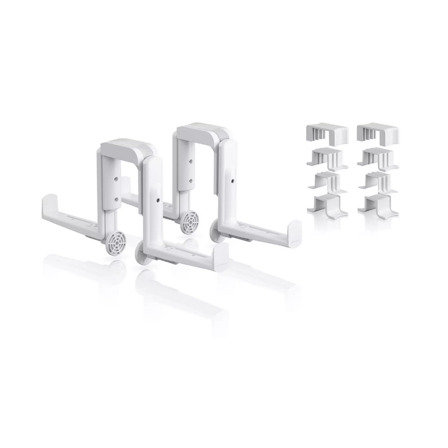 LECHUZA - Akcesoria, uchwyt na skrzynkę balkonową Duo, zestaw adapterów (4-częściowy), biały, 4,5 x 48 x 20 cm, do skrzynek balkonowych BALCONERA, 19025