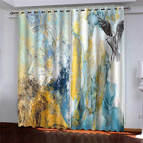 Rideaux occultants pour chambre enfant et adulte | Déco salon art abstrait 290 cm