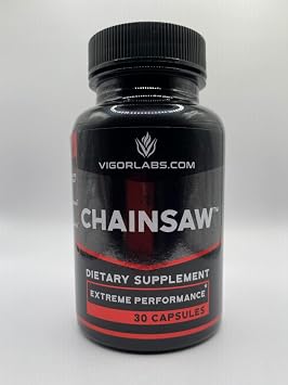 Chainsaw by Vigor Labs (30 Capsules), Supports Firmness, Stamina and Endurance, Dietary Supplement to Boost Blood Flow (Made in USA)