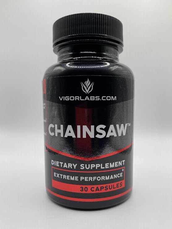 Chainsaw by Vigor Labs (30 Capsules), Supports Firmness, Stamina and Endurance, Dietary Supplement to Boost Blood Flow (Made in USA)