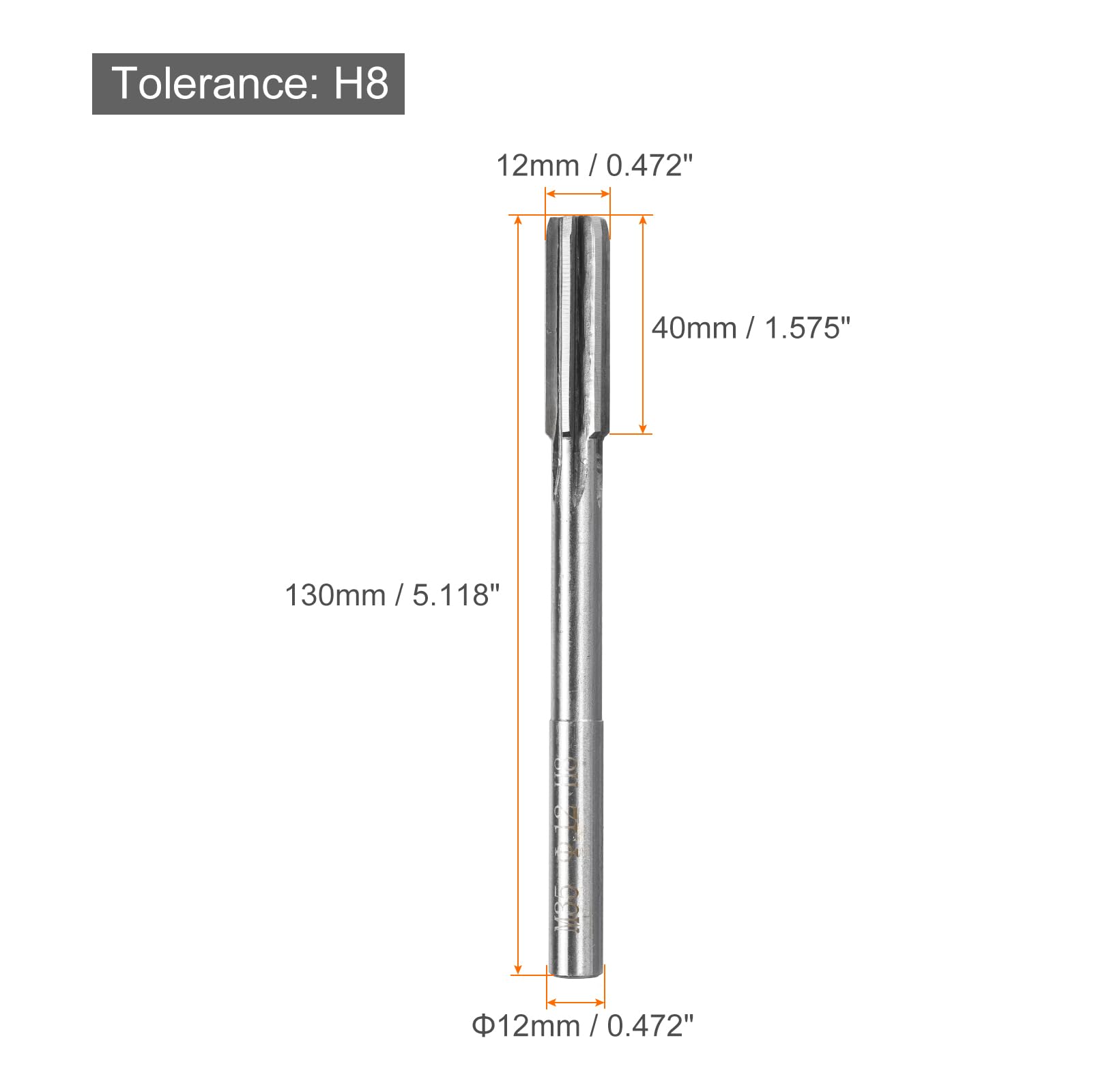 Metric Reamer - 12mm Chucking Reamer for Metal & Wood -2