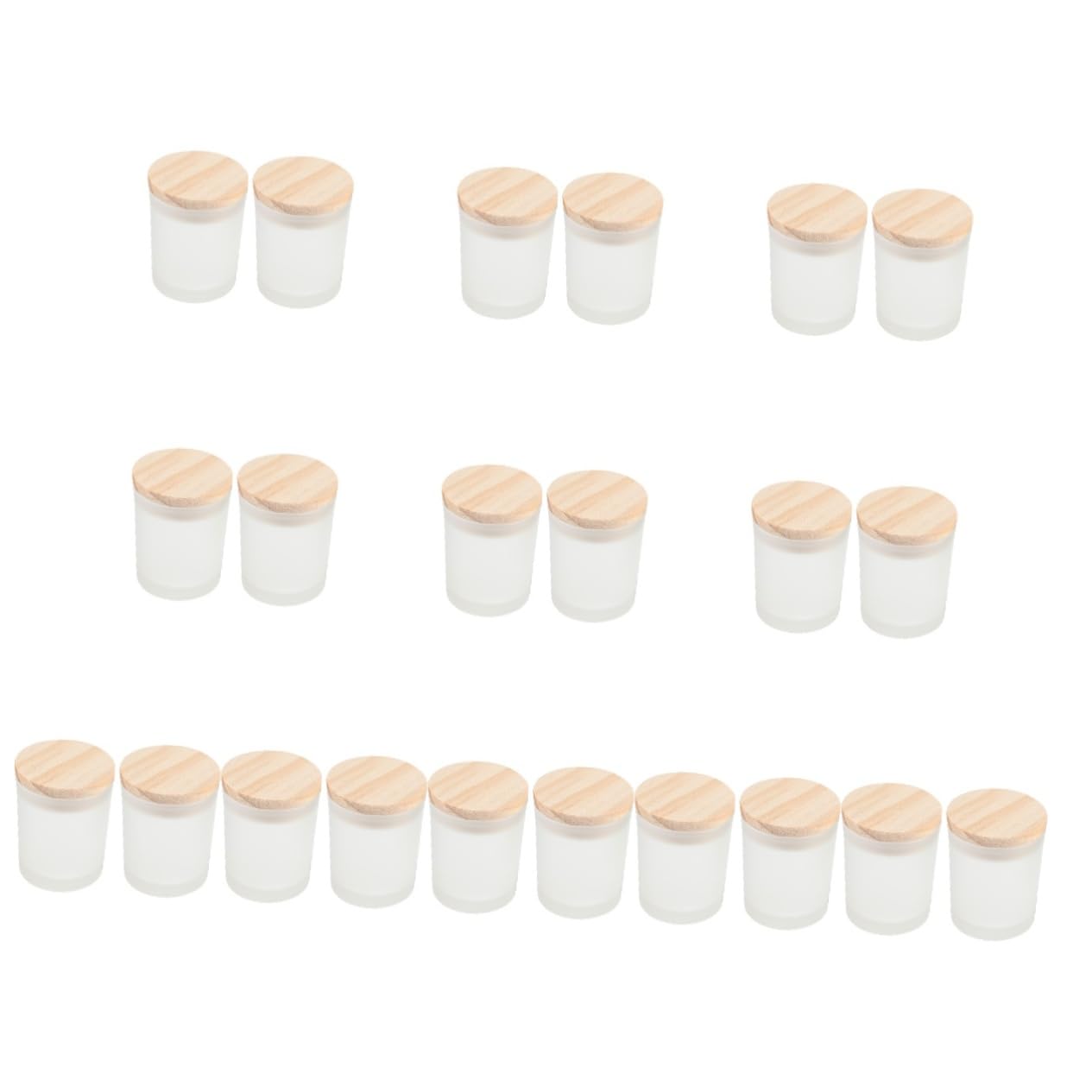 COHEALI 22 Pièces Tasse De Bougie Bricolage Pot Conteneurs De Stockage De Décoration Boîte à Bougies Récipients Avec Couvercles Moule Un Verre Blanche Bougie Fournitures Avec Couverture