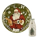 Spode Juego de plato y botella para árbol de Navidad (2 piezas),juego de