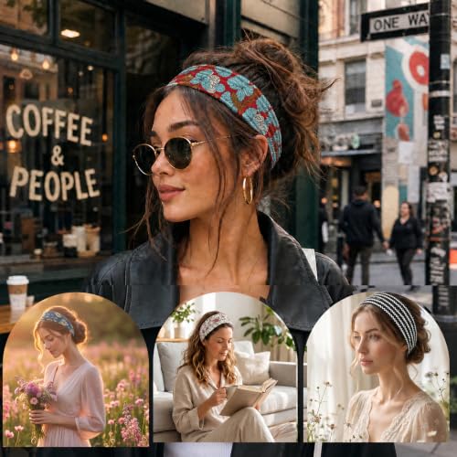 Image of Headbands for Women 8PCS, Summer-Exclusive Elastic Non Slip Hair Head Bands