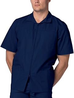 Adar Universal Scrubs for Men - Zippered Short Sleeved Scrub Jacket