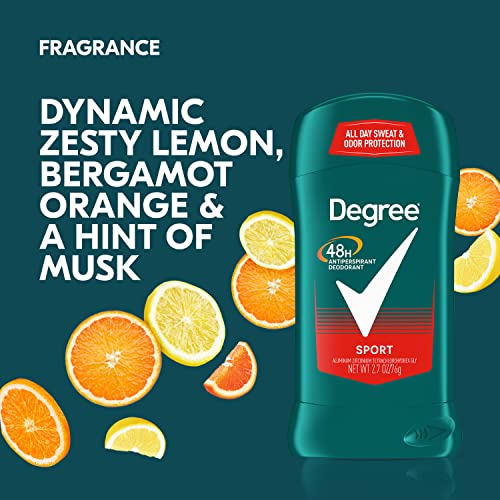 Image of Degree Men Original Antiperspirant Deodorant for Men, Pack of 4, 48-Hour Sweat and Odor Protection, Sport 2.7 oz (Packing May Vary)